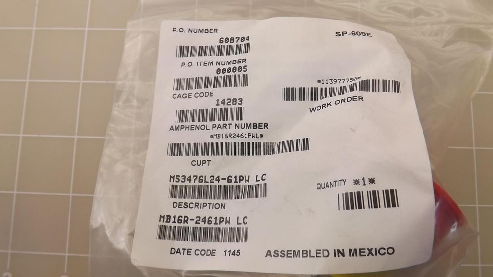 AMPHENOL MS3476L24-61PW LC MB16R-2461PW LC CONNECTOR T24005