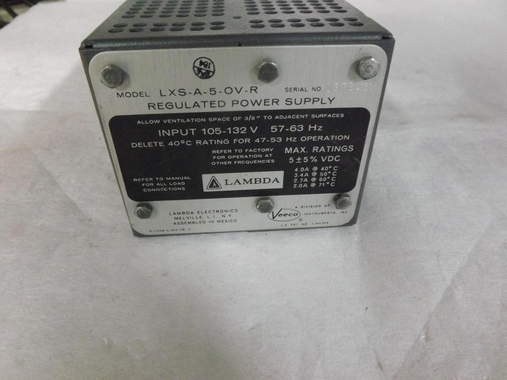VEECO LAMBDA LXS-A-5-OV-R REGULATED POWER SUPPLY T34610