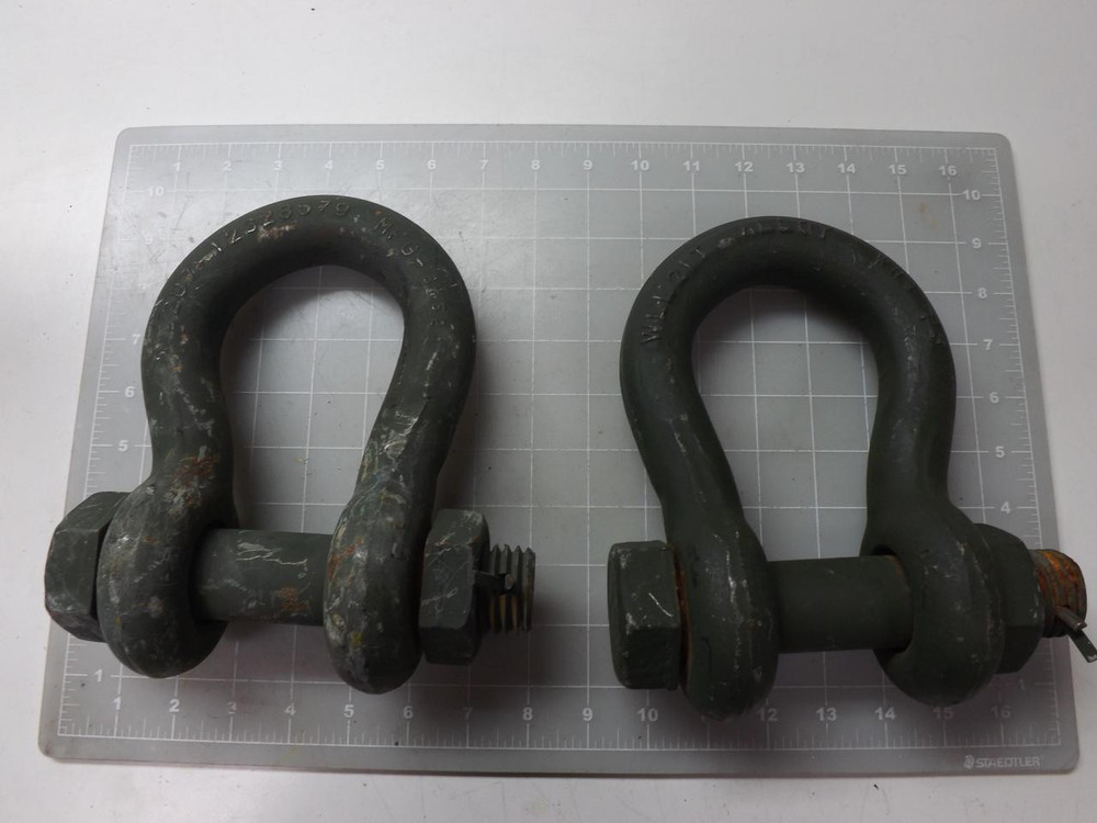 LOT OF 2 ALLOY 19207-12328579 WLL21T MILITARY SHACKLES T50514