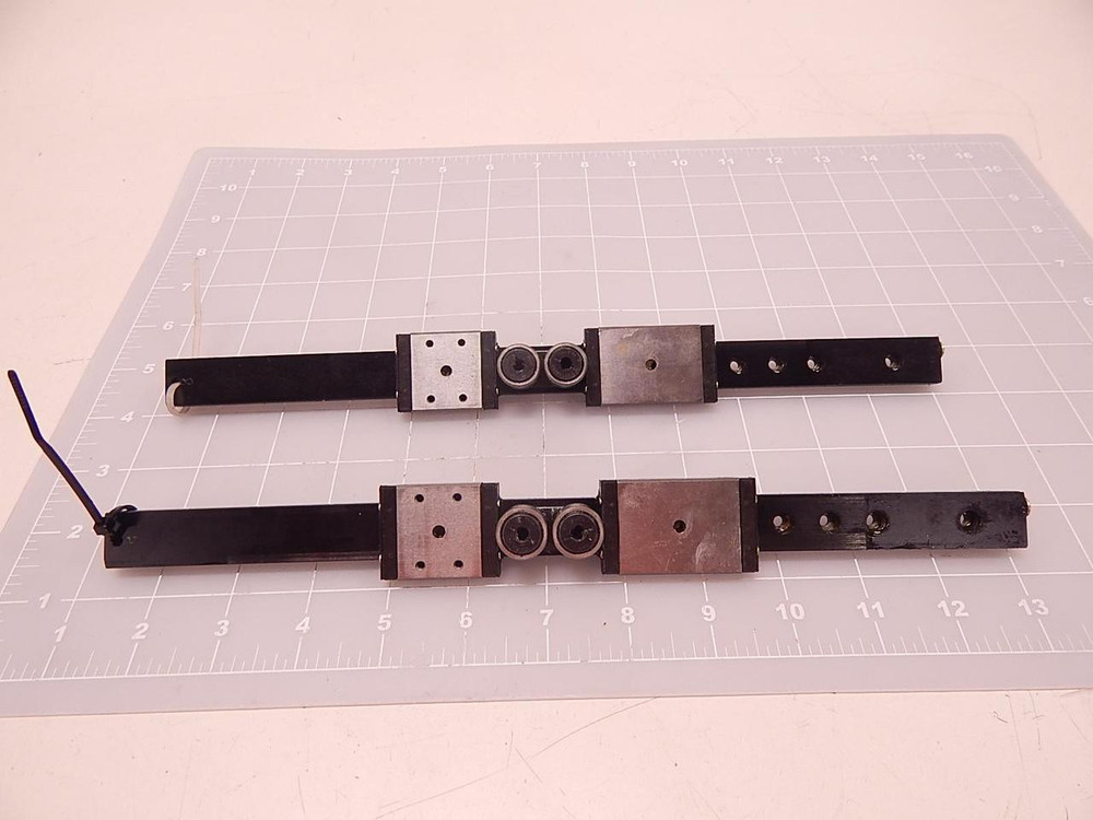 LOT OF 2 THK RSR9WNS RSR9WVS BEARINGS W/ 12" CNC LINEAR SLIDE RAIL