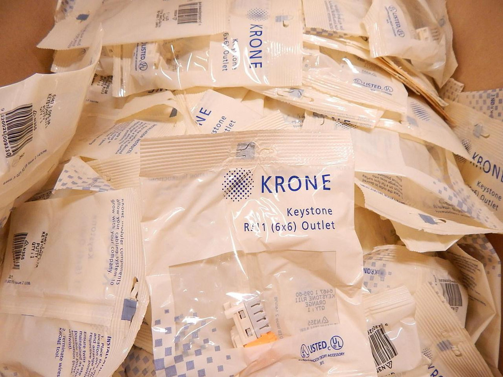 LOT OF 250 KRONE RJ11 ORANGE KEYSTONE (6X6) OUTLETS T78717