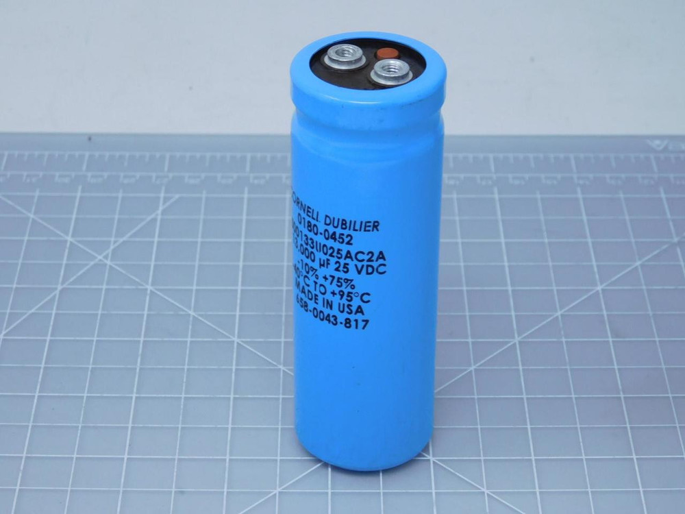 Cornell Dubilier 500133U025AC2A Capacitor 13,000 uF 25 VDC -10 % +75 % T124961 For Sale