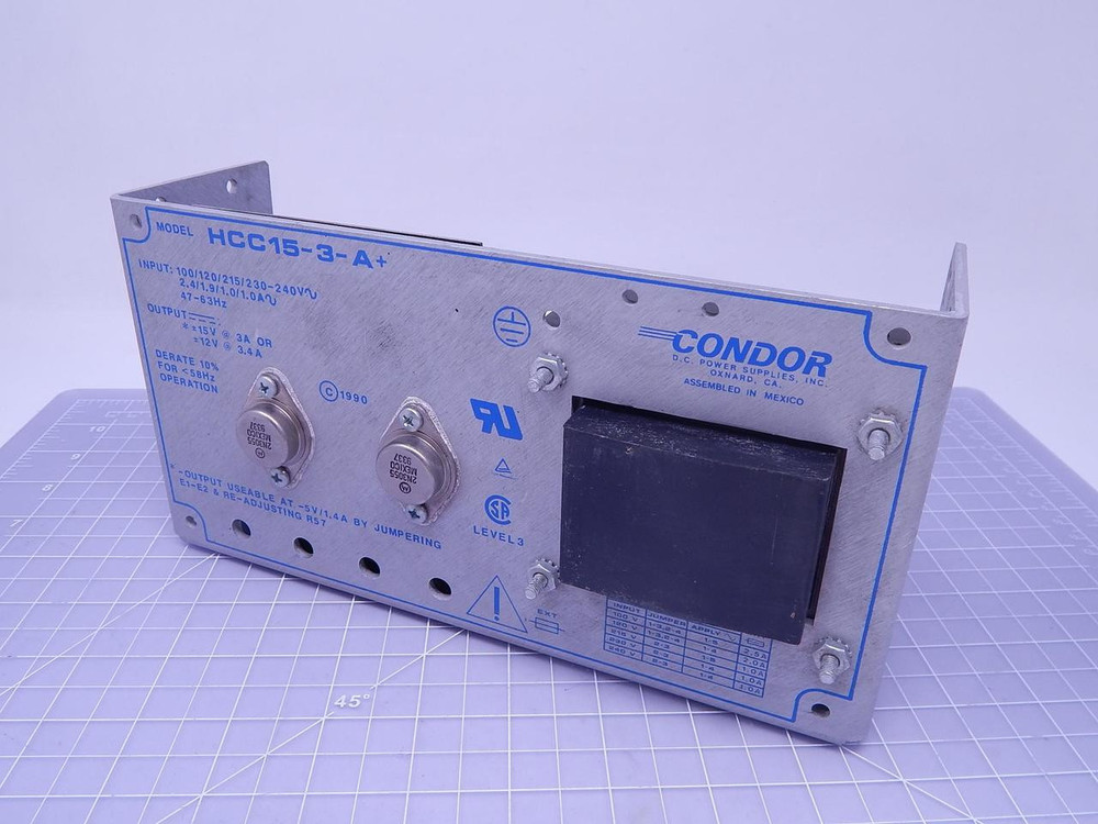 Condor HCC15-3-A DC Power Supply In: 100/120/215/230-240 V 2.4/1.9/1.0/1.0 A 47-63 Hz T123051 For Sale