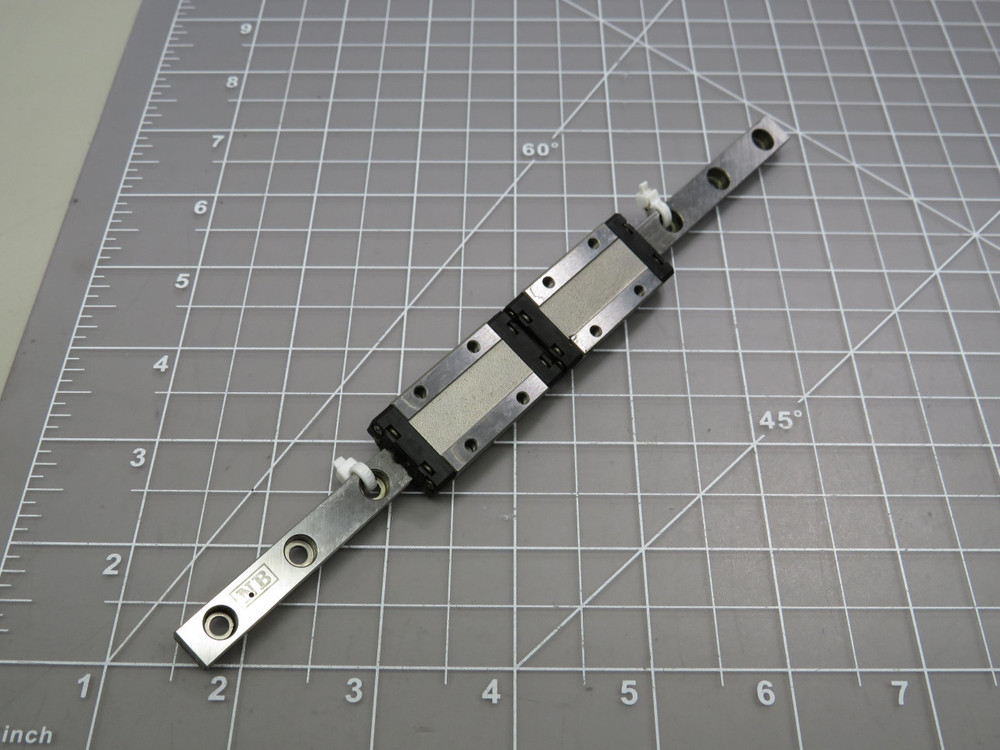 Lot of 2 NB SEBS9BY  Linear Motion Guided Blocks w 7-3/4 In Slide Rail For Sale