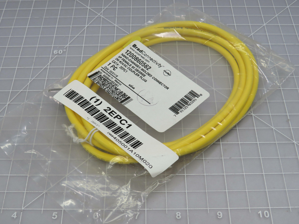 Brad Connectivity 1200860562 2EPC1 Nano-Change Molded Connector 5P Female 90 Degree 2M 24/5C Couupler Plug For Sale