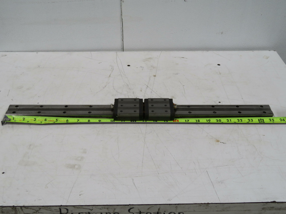 Lot of 2 THK HRW27  Linear Bearing Blocks in a 25 In Rail For Sale