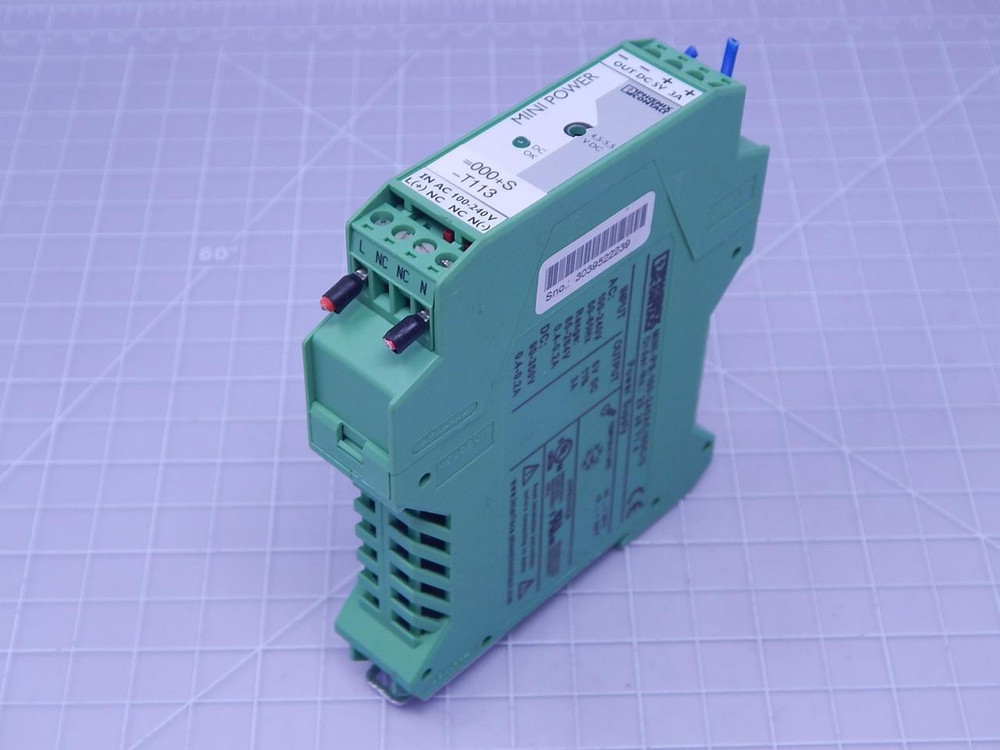 Phoenix Contact MINI-PS-100-240AC/5DC/3    AC/DC DIN Rail Power Supply 5 VDC +-1 % 3 A Out For Sale
