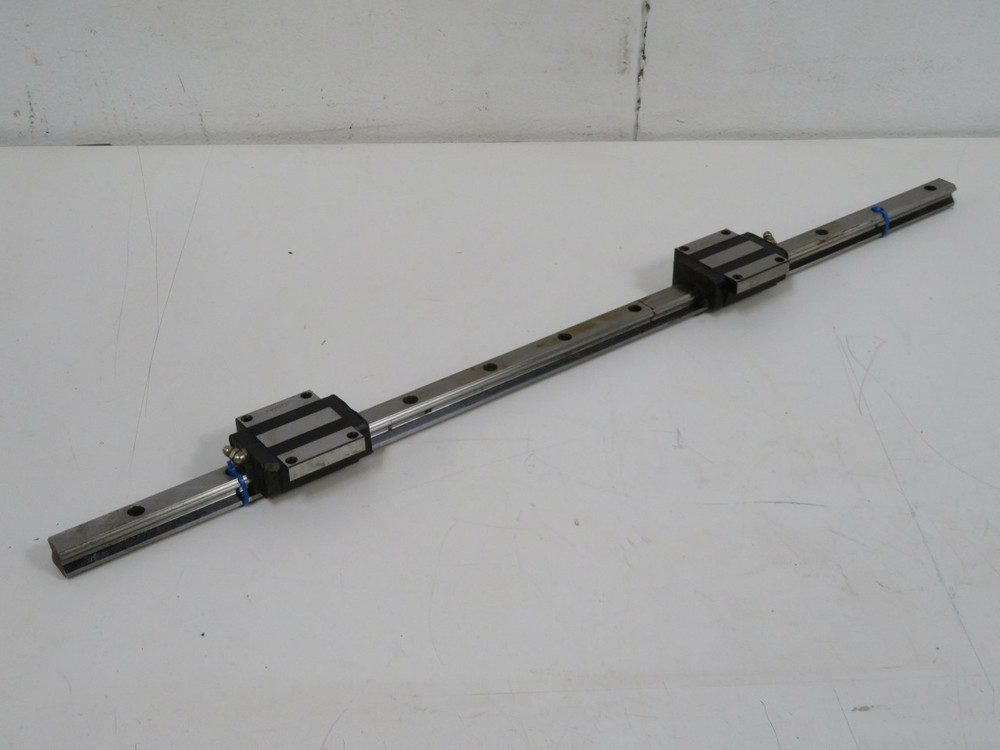 Lot of 2 THK HSR20  Linear Bearing Block on a 28.5 in Rail  For Sale