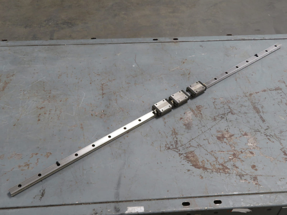 Lot of 3 THK  SR20  Linear Bearings on CNC Rail 48 In  For Sale