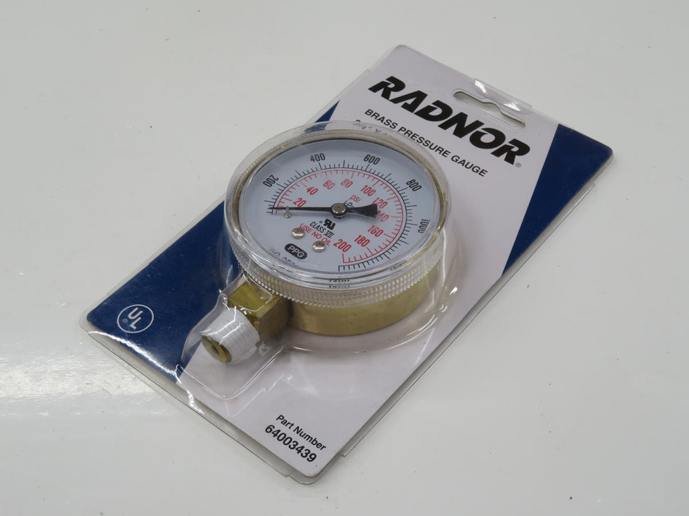 RANDOR  64003439  BRASS PRESSURE GUAGE  For Sale