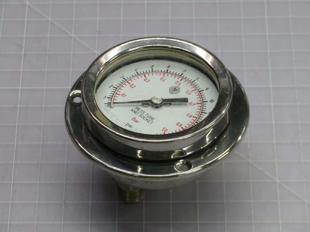 MCDANIEL CONTROLS  AB 00406 361SS TUBE AND SOCKET PRESSURE GAUGE  For Sale
