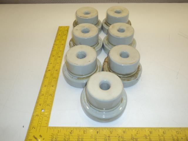 LOT OF 7 128A023H05 ELECTRICAL POLE PORCELAIN INSULATORS