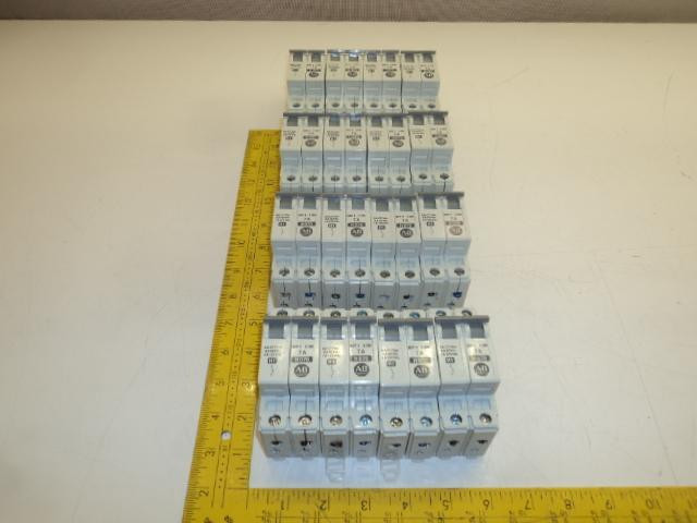 LOT OF 16 ALLEN-BRADLEY H1 H070 1492-CB1 1492-ACB CIRCUIT BREAKERS T18960