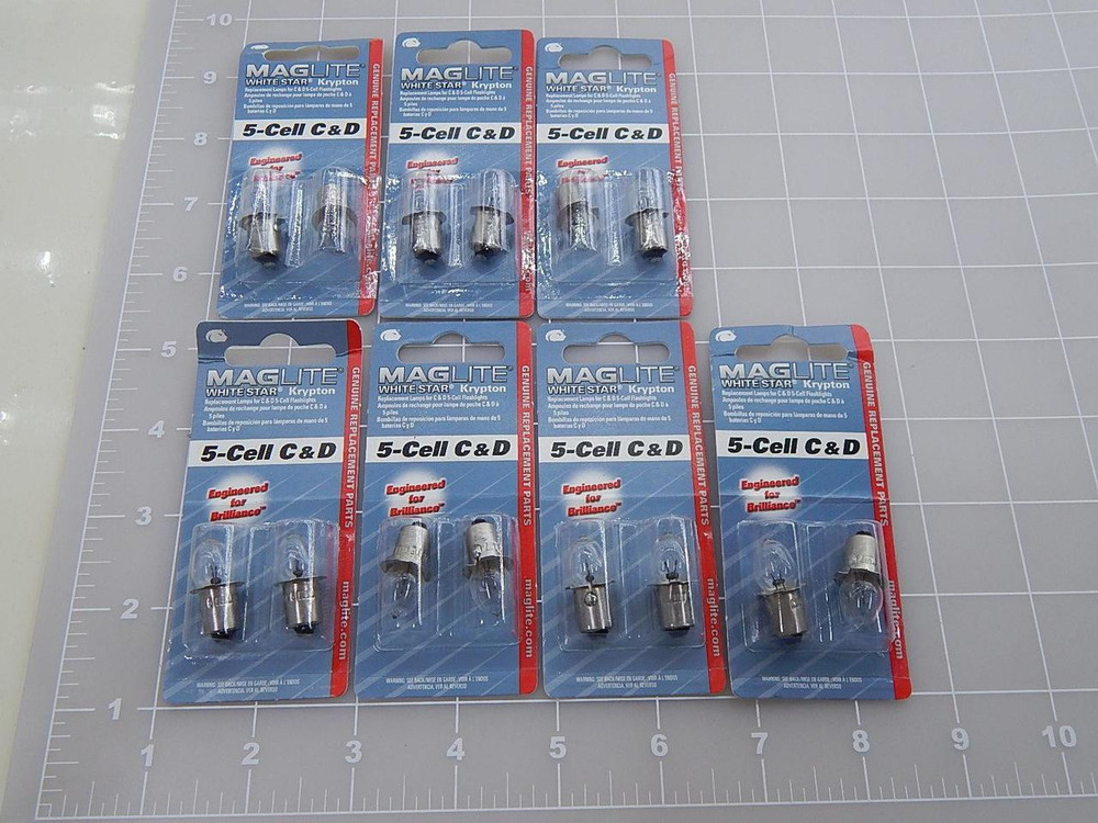 Lot of 7 MAG Instruments LWSA501, 107-000-434 Pair of White Star Krypton Replacement Lamps T91696 For Sale