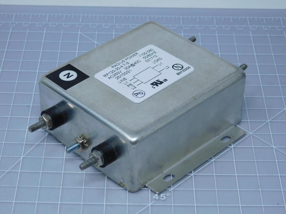 Radius Power RP120-30-4.7-S Power Line Filter 250 VAC 30 A 50/60 Hz T125010 For Sale
