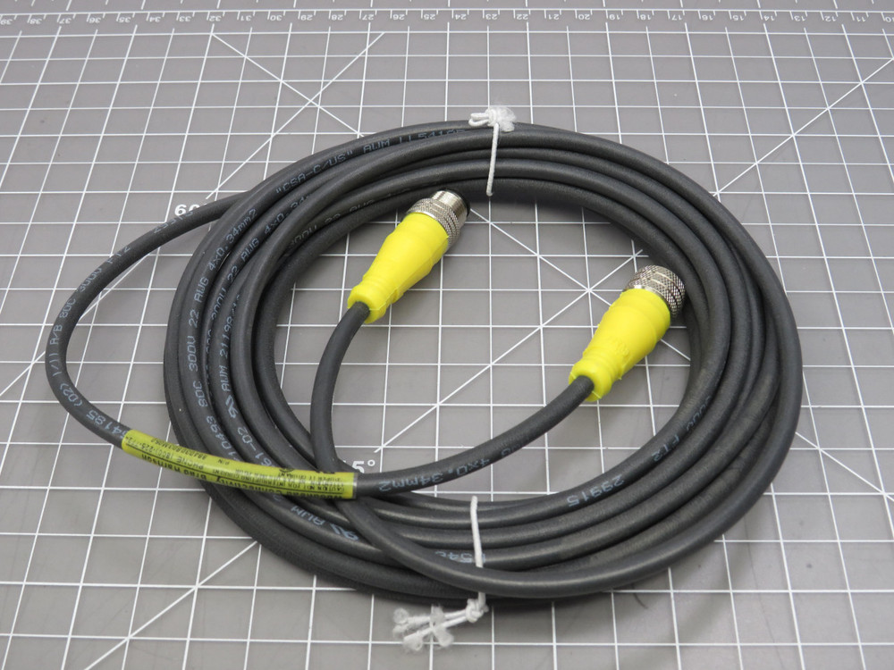 Woodhead 1200660337 884030B03M050 Micro-Change M12 Double Ended Cordset 4P Female/Male Black 5M For Sale