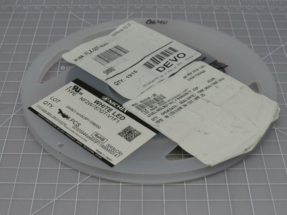 Lot of 1700 Nichia FLX-001-0640 NF2W757GT-V1F Mid Power White LED Chip with Data Sheet For Sale