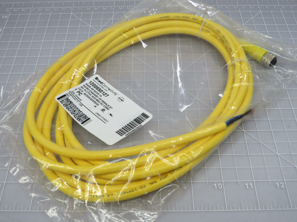 Brad Connectivity 1200650127 803000A05M040 Same As 80258-18 Micro Change 3P Female ST 4M 18-3 PVC W/O BRD DC Cord For Sale
