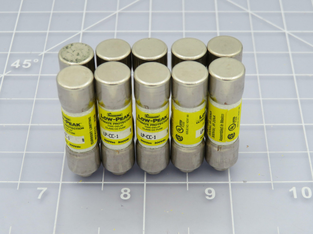 Lot of 10 Cooper LP-CC-1  Low-Peak Class CC Fuses 600 VAC 300 VDC  For Sale