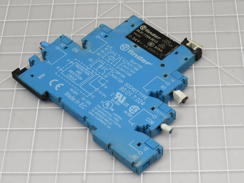 Lot of 8 Finder 34.51.7.024.0010 93.01.7.024 Relays w Sockets  For Sale
