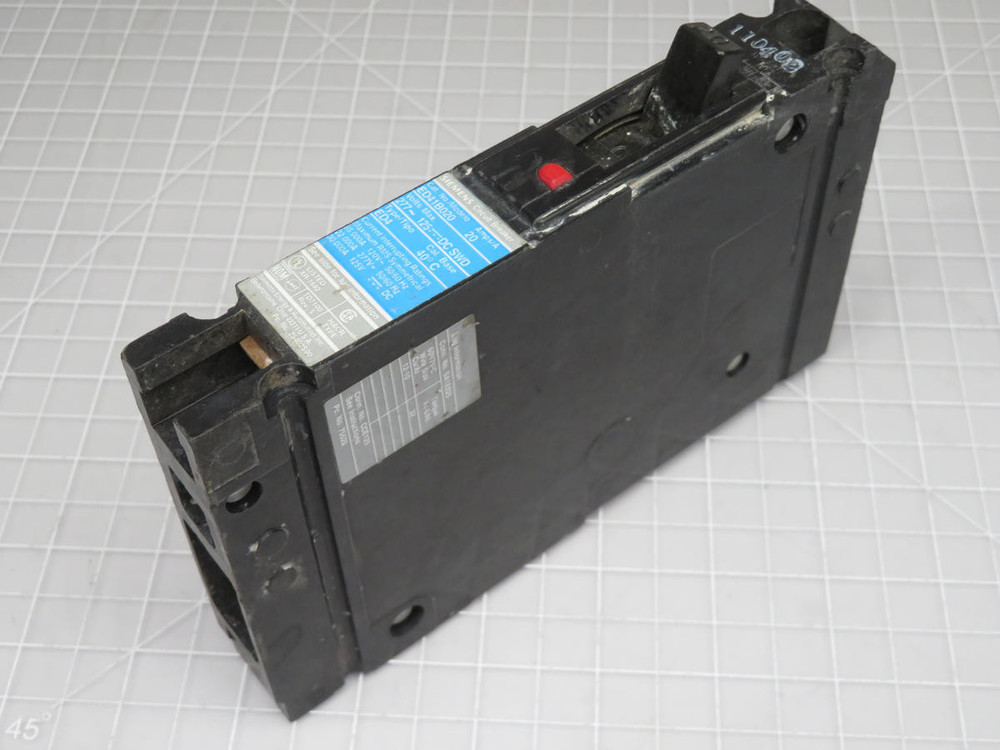 Siemens ED41B020 Type ED4 Circuit Breaker 20 Amp 244-125 VDC SWD  For Sale