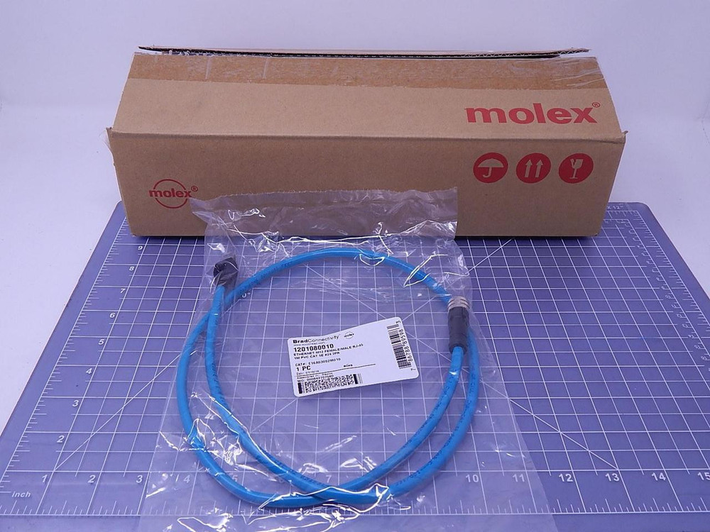 Lot of 9 Brad Connectivity 1201080010 Ehternet M12 Female/Male RJ-45 T108323 For Sale