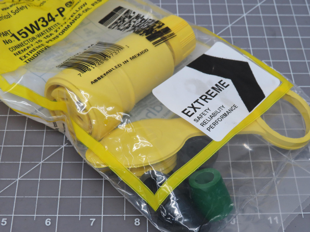 Lot of 7 Woodhead 1301460196 15W34-P Watertite Extreme Connector 2 Position/3 Wire NEMA 7-15 277V Cord Grip For Sale