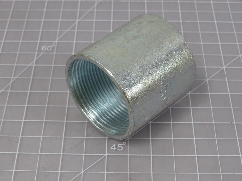 LOT OF 25 ECUSA 21121500 PIPE GALVANIZED 1-1/2 IN NPT COUPLING 2 IN T192293