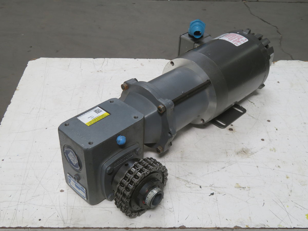 USED BOSTON GEAR F718-20-B5-G GEAR SPEED REDUCER C-FACE W BALDOR IDNM3538 DRIVE MOTOR T267743 For Sale