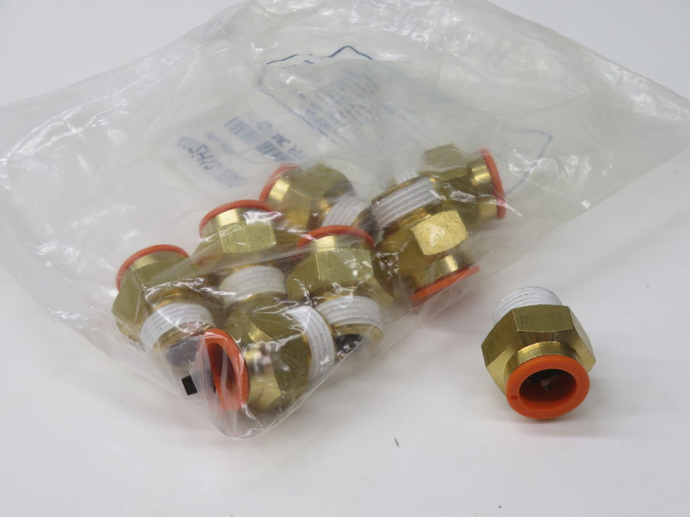 NOB LOT OF 8 SMC KQ2H13-36AS MALE STRAIGHT ONE-TOUCH FITTING T269554 FOR SALE