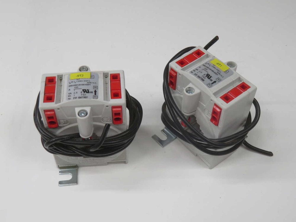 USED LOT OF 2 WAGO 855-0301/0100-0201 PLUG-IN CURRENT TRANSFORMER T270510 FOR SALE