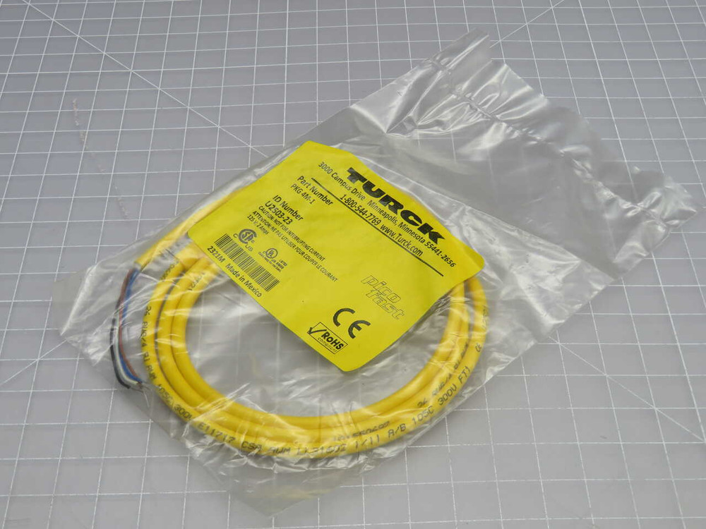 NOB LOT OF 2 TURCK PKG 4M-1 U2503-23 SINGLE ENDED CORDSET CABLES T270316 FOR SALE