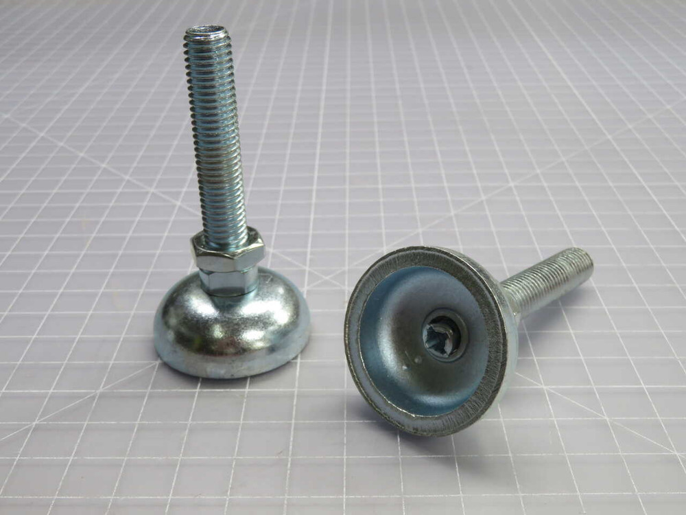 USED LOT OF 22 REXROTH 54 352 061 THREAD GALVANIZED STEEL ADJUSTABLE FOOTS T270658 FOR SALE