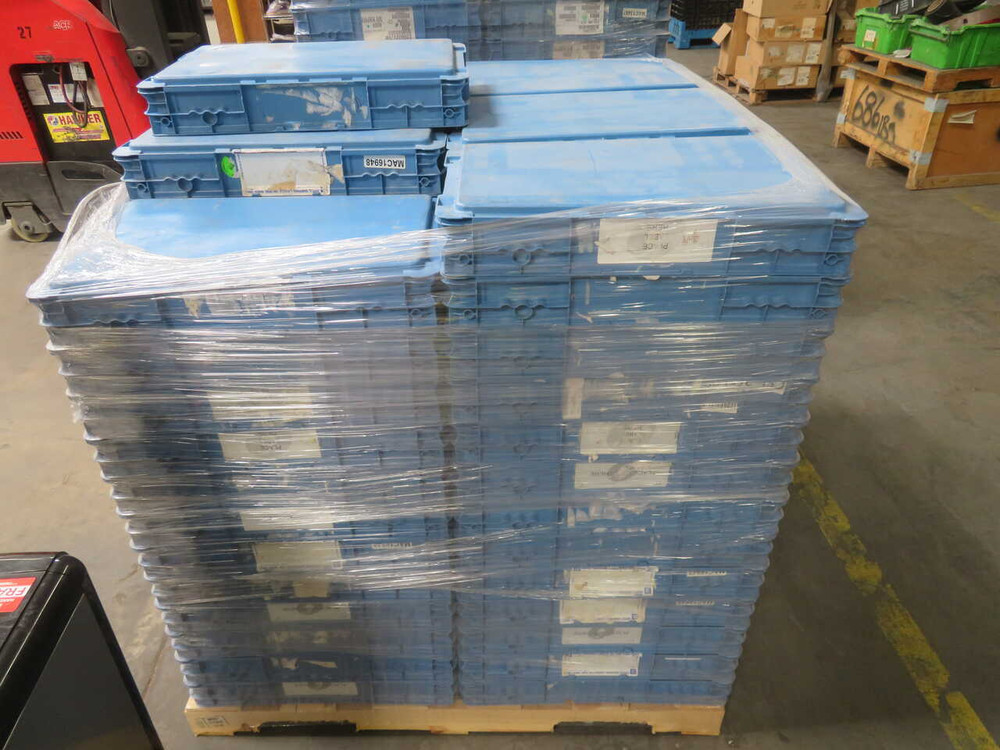 USED LOT OF 76 ORBIS NSO2415-4 BLUE MODULAR CONTAINERS T271199 FOR SALE