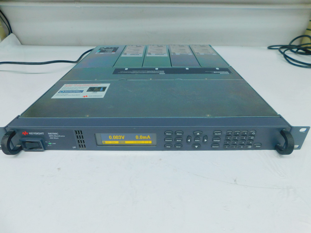USED KEYSIGHT N6700C, N6752, N6744B LOW-PROFILE MODULAR POWER SYSTEM MAINFRAME (400W) —W/ 2X N6752A + 2X N6744B DC POWER MODULES M7858 FOR SALE