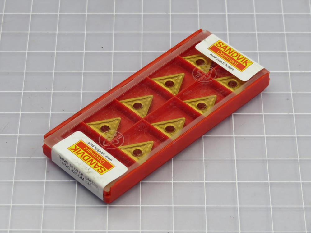 NOB LOT OF 10 SANDVIK TNMG 16 03 08-QM 235 T-MAX P INSERT FOR TURNING T210773 FOR SALE