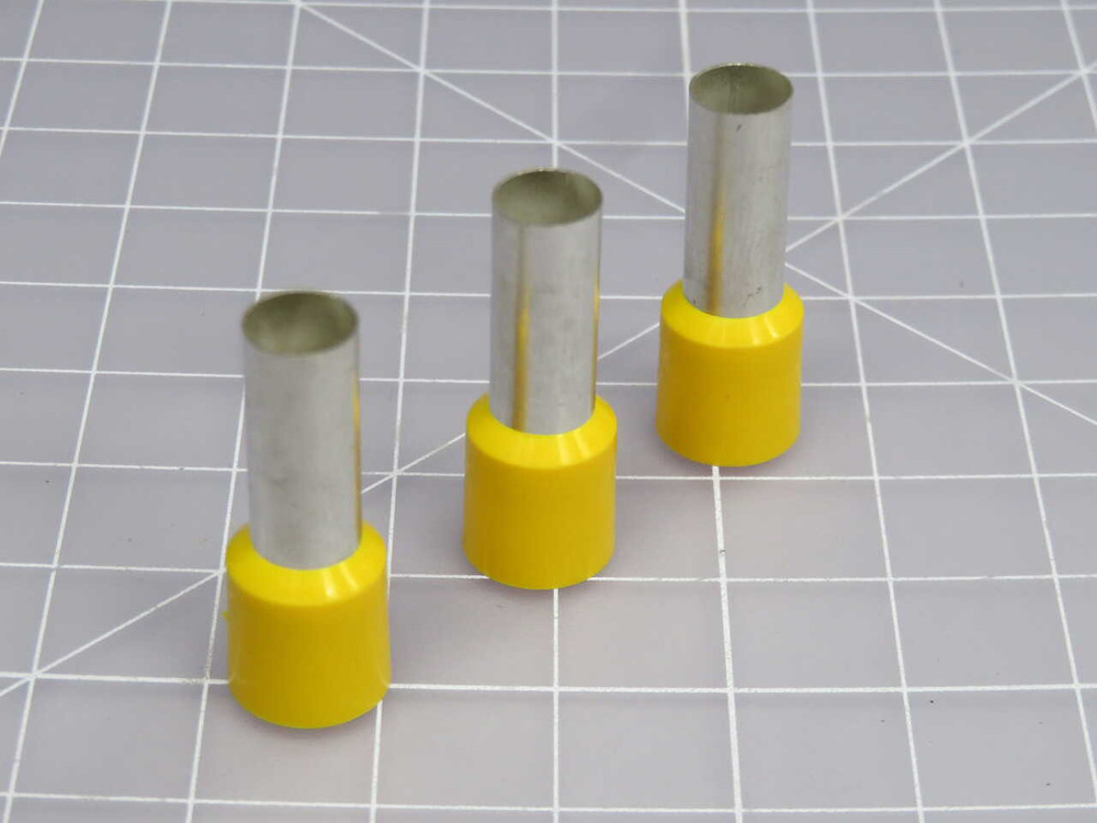 NOB LOT OF 50 AMERICAN ELECTRICAL 11181250 YELLOW WIRE FERRULE CONNECTORS T271551 FOR SALE