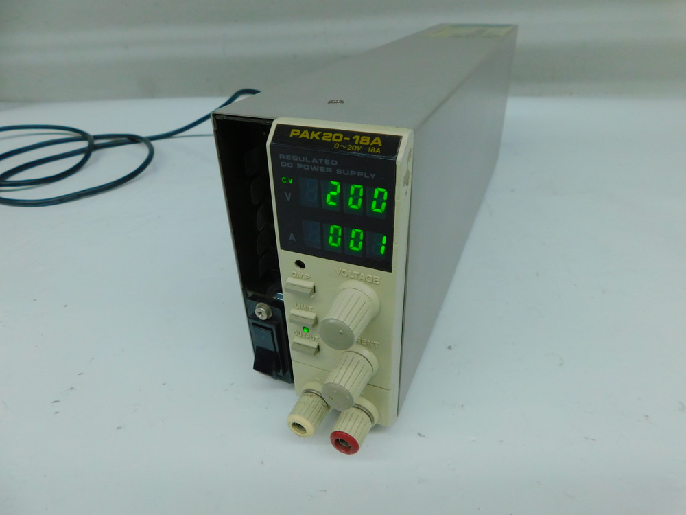 USED KIKUSUI PAK20-18A REGULATED DC POWER SUPPLY 0-20V/0-18A, 350W FOR SALE
