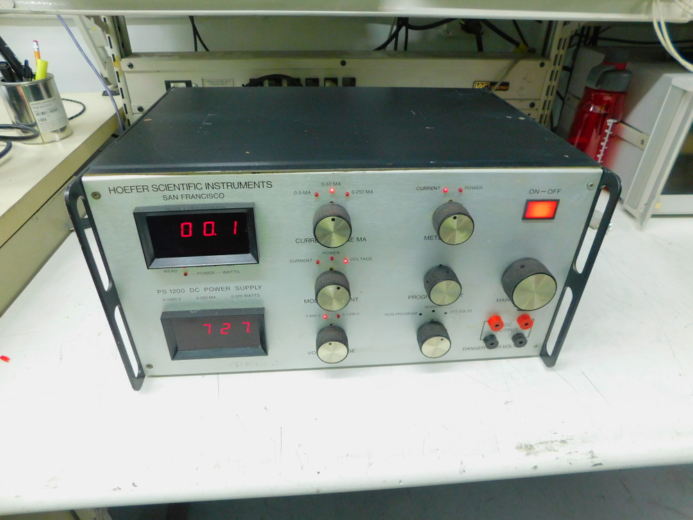 FPR HSI HOEFER SCIENTIFIC PSI 1200 DC POWER SUPPLY 0-1200V/0-250MA FOR SALE