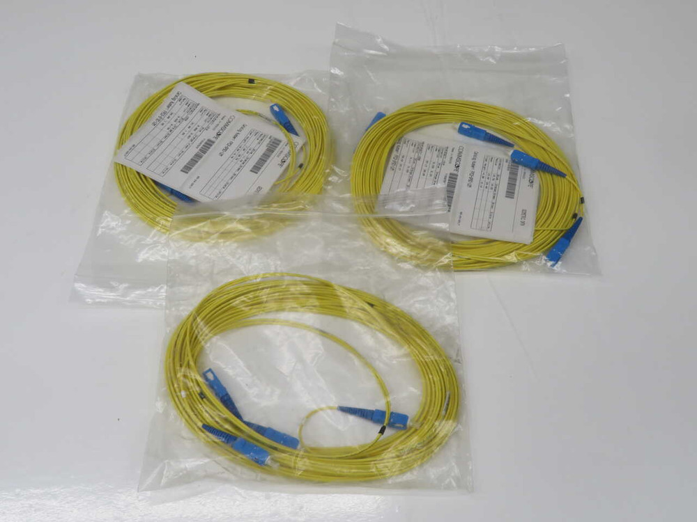 NOB LOT OF 3 COMMSCOPE FPC2-SPSC-12M FIBER OPTIC SC-SC PATCH CORD, 12M FOR SALE