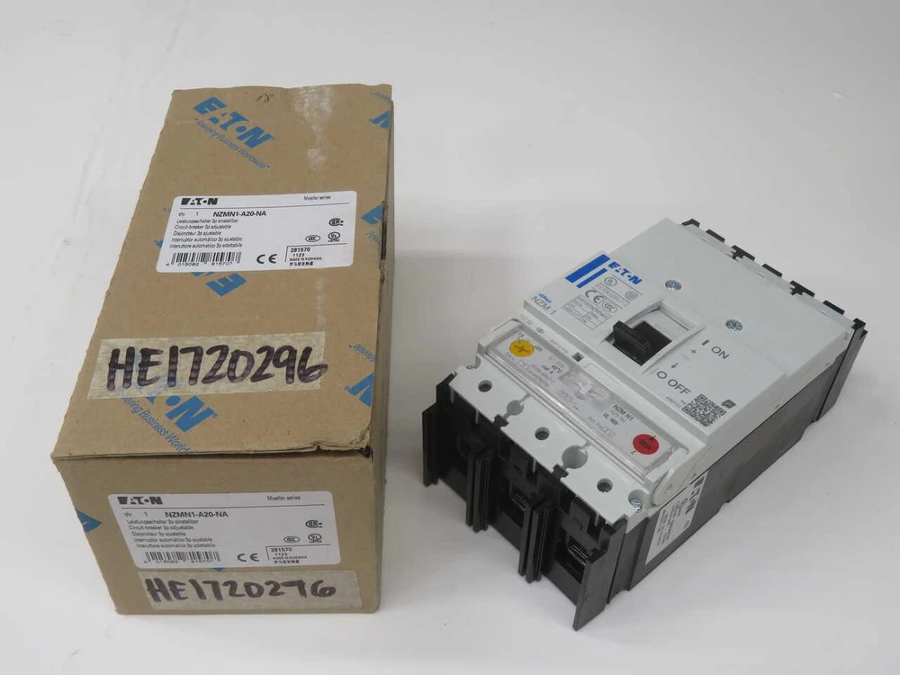 EATON NZMN1-A20-NA 281570 3-POLE MOLDED CASE CIRCUIT BREAKER, 20A, 50KA, THERMAL-MAGNETIC