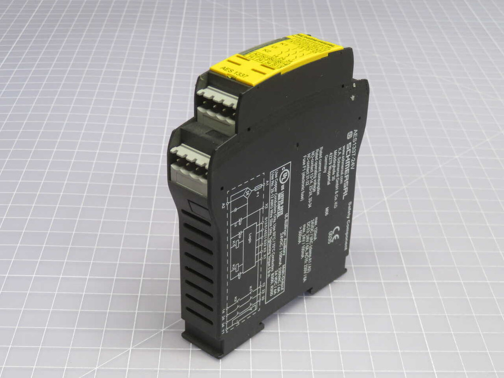 USED LOT OF 2 SCHMERSAL AES1337-24V SAFETY SWITCH/SAFETY RELAY MODULE, 24V FOR SALE