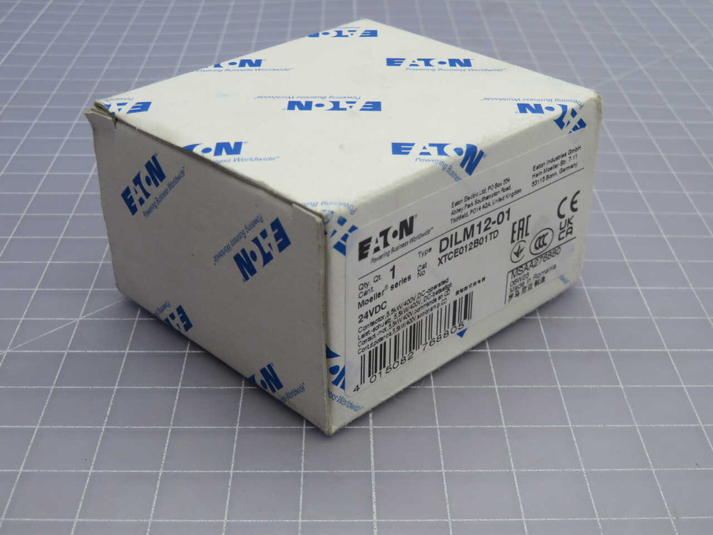 NIB EATON DILM12-01 12A IEC CONTACTOR, 1 N.C. AUXILIARY CONTACT FOR SALE
