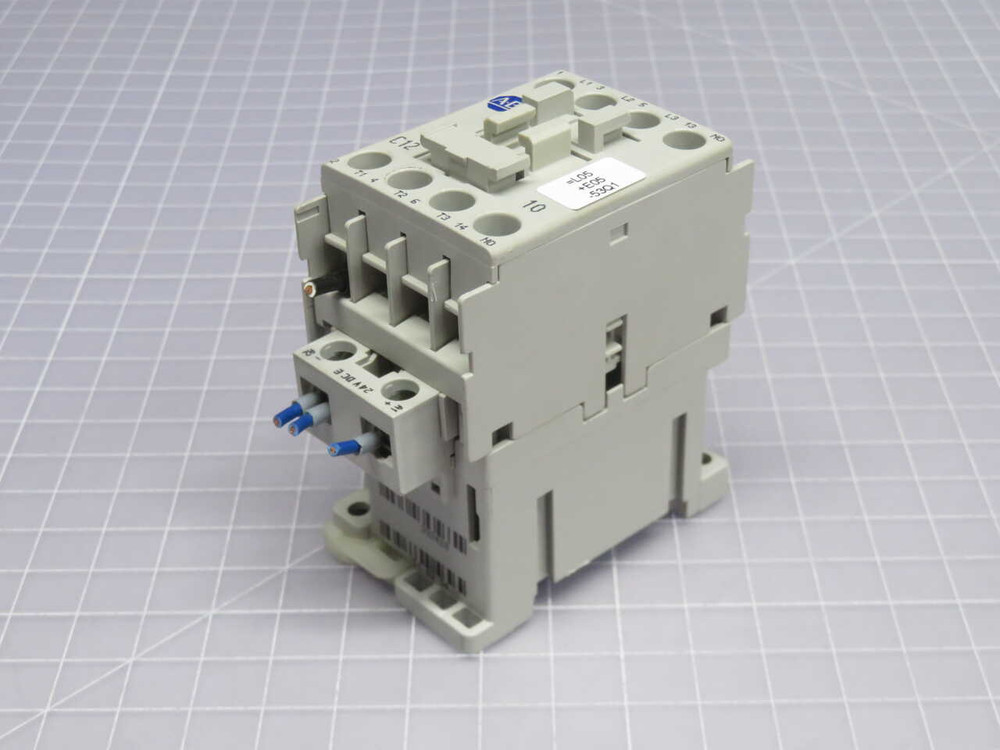 USED LOT OF 2 ALLEN BRADLEY 100-C12E*10 IEC CONTACTOR, 3-POLE, 12A, ELECTRONIC DC COIL FOR SALE