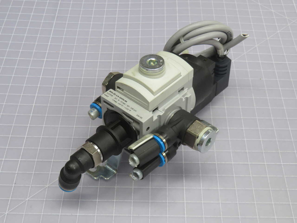 USED FESTO MS4-EE-1/4-10V24-AA SOLENOID-ACTUATED PNEUMATIC ON/OFF SHUT-OFF VALVE FOR SALE