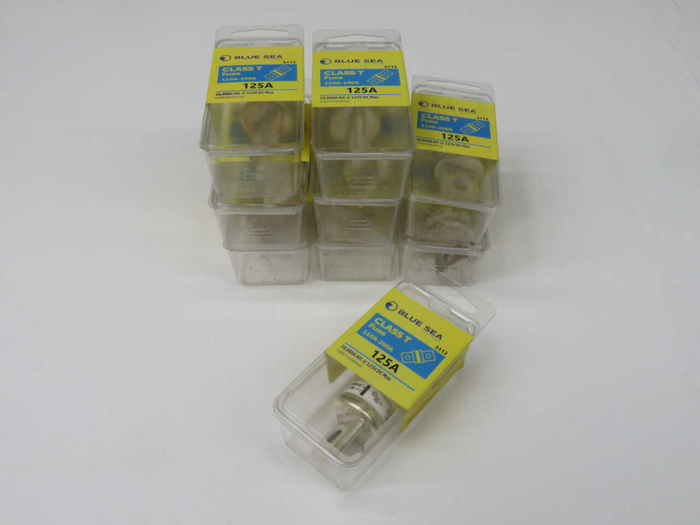 NOB LOT OF 9 MARINCO 5113 125A CLASS T BOLT-ON FUSE FOR DC ELECTRICAL PROTECTION FOR SALE