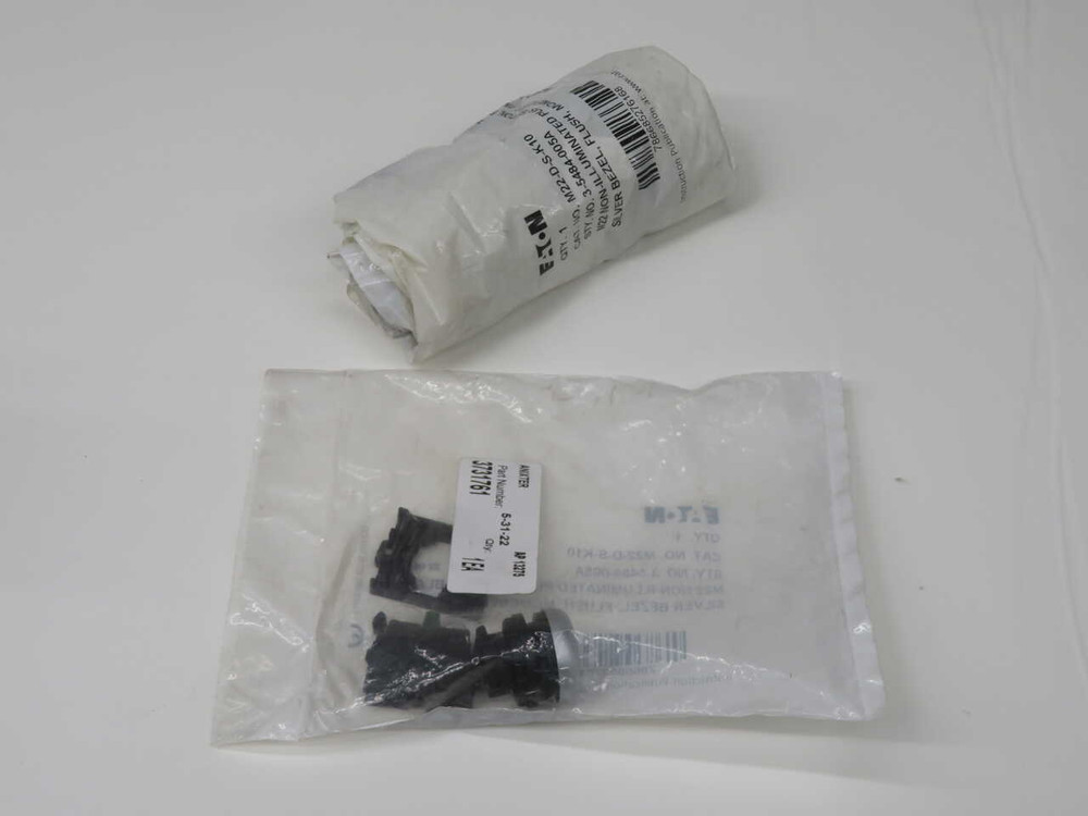 NOB LOT OF 5 EATON M22-D-S-K10 RMQ-TITAN MODULAR NON-ILLUMINATED PUSHBUTTON, 22.5MM, FLUSH MOUNT FOR SALE