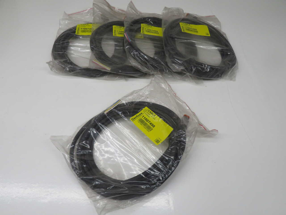 NOB LOT OF 5 DANFOSS 11007498 WIRED DEUTSCH 4-PIN CONNECTOR CABLE, ~4-5M, FOR PVE PROPORTIONAL VALVE ACTUATOR MODULE FOR SALE