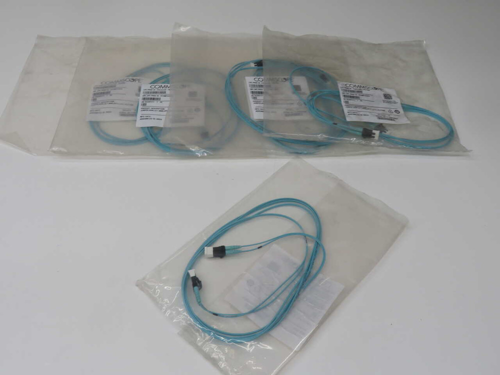 NOB LOT OF 6 COMMSCOPE FEXLCLC42-MXF008 8FT DUPLEX LC-LC OM4 FIBER PATCH CORD, LAZRSPEED 550, 1.6MM FOR SALE