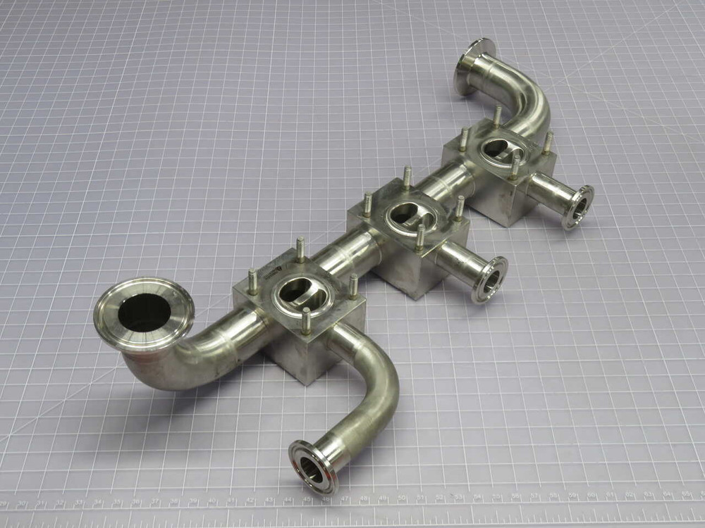 USED LOT OF 4 MIXED LOT OF STAINLESS STEEL PIPE/TUBE CONNECTOR FITTINGS FOR SALE